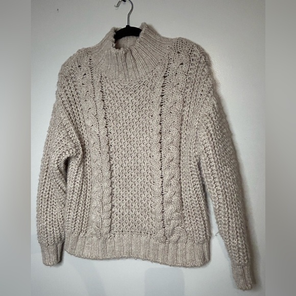 Universal Thread chunky oatmeal knit sweater with mock turtleneck, size XS‎ - Picture 1 of 7